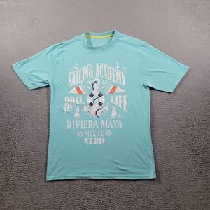 Pier 27‎ Shirt Mens Small Blue Beach Life Better Comfort Riviera Maya Mexico Tee